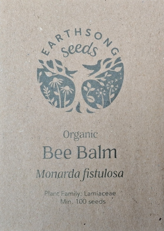 earthsong seeds bee balm seed packet