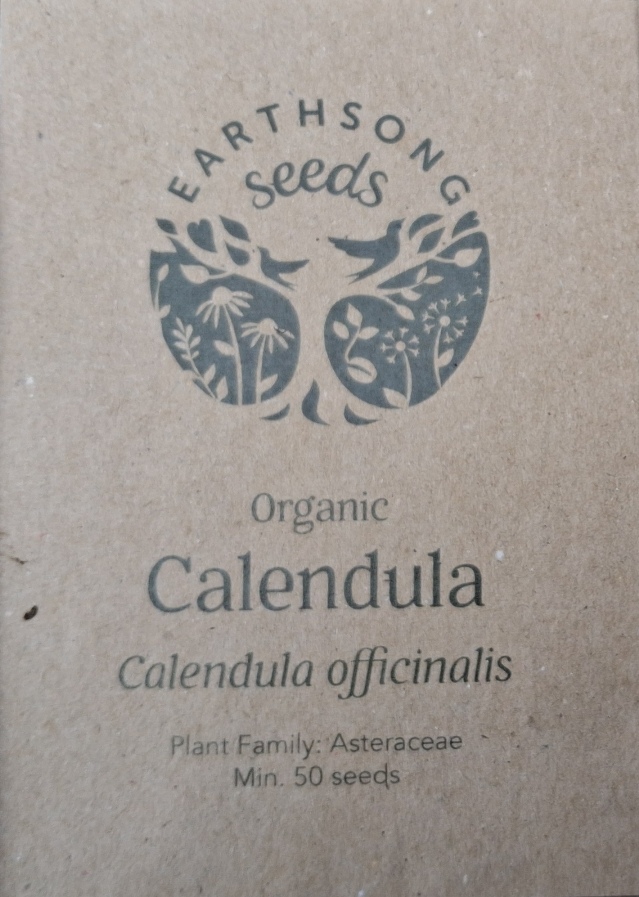 earthsong seeds calendula seed packet