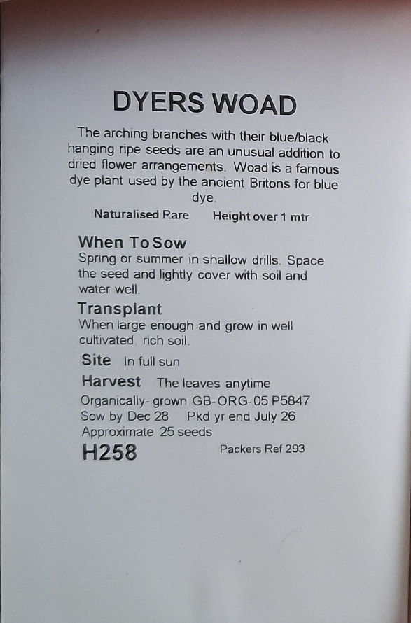 dyers woad seed packet