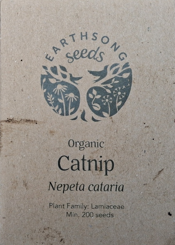 earthsong seeds catnip nepeta cataria seed packet