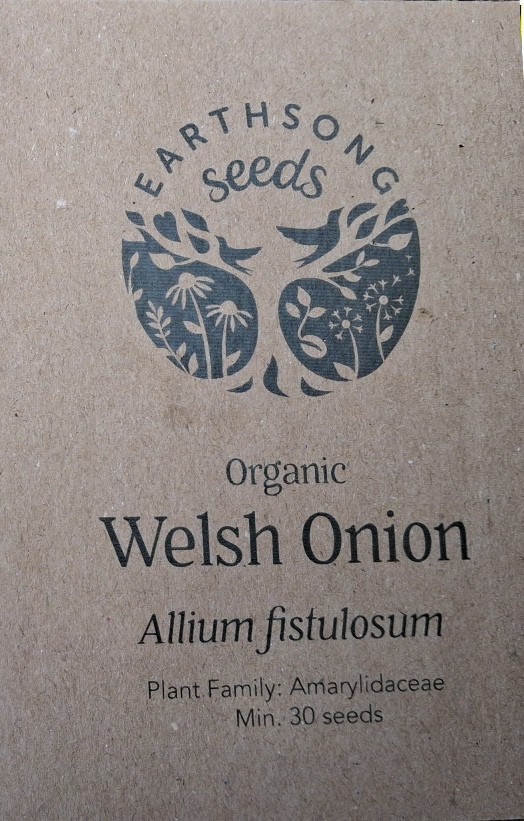 earthsong seeds welsh onion seed packet